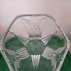 Gorgeous Etched Glass Bowl Decorated with Angels
